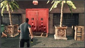 Idź wzdłuż uliczki, przejdź przez podwójne drzwi [1] , a potem skieruj się do czerwonych drzwi [2] - Bangkok - Old friends, new enemies (1) | Opis przejścia gry 007 Blood Stone - 007: Blood Stone - poradnik do gry