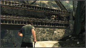 Zeskocz na dół przy siatce [1] , a potem podejdź do mostu z prawej [2] - Burma - Youre in Burma, Mr. Bond (1) | Opis przejścia gry 007 Blood Stone - 007: Blood Stone - poradnik do gry