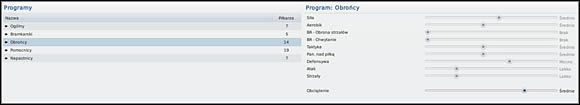 Natężenie pracy nad poszczególnym elementem w schemacie treningowym ustawiamy suwakami widocznymi po prawej. - Programy treningowe (1) - Trening - Football Manager 2011 - poradnik do gry
