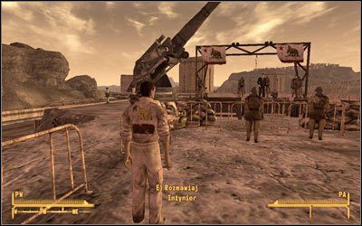 Zaobserwuj podejrzane zachowanie jednego z Inżynierów , który wyjdzie chwilkę tuż po prezydencie - Zauważysz, kiedy się wydarzy | Prezydent Kimball | Solucja Fallout New Vegas - Fallout: New Vegas - poradnik do gry