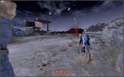 Powróć do Ringo [Stacja paliw w Goodsprings ] (M1:4) i poinformuj go, że jesteś gotowy stanąć przeciwko Kajdaniarzom - Pojedynek w mieście duchów | Zadania poboczne | Solucja Fallout New Vegas - Fallout: New Vegas - poradnik do gry