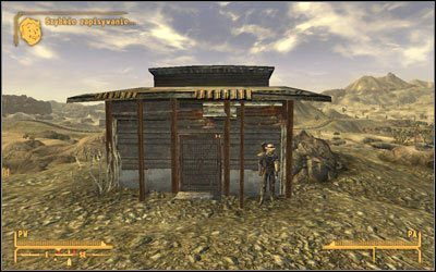 Kolejnym celem jest podejrzany kupiec w okolicach [Skoki spadochronowe z Jean ] (MsD:24) stojący obok chatki - Walczę z prawem | Zadania poboczne | Solucja Fallout New Vegas - Fallout: New Vegas - poradnik do gry