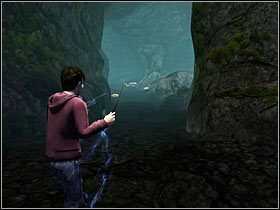 Tym razem wyjście znajdować się będzie po lewej stronie - Konfrontacja (7)- Ciemne jaskinie | Opis przejścia - Harry Potter i Insygnia Śmierci - część 1 - poradnik do gry