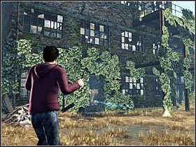 Dalsza droga doprowadzi nas do opuszczonych zabudowań, wypełnionych niczym więcej, jak tylko przeciwnikami - Misja 9- Zemsta goblina (1) | Opis przejścia Harry Potter i Insygnia Śmierci - Harry Potter i Insygnia Śmierci - część 1 - poradnik do gry