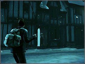 Gdy scenka dobiegnie końca udaj się za tajemniczą kobietą (kamera wskaże Ci jej położenie) - Misja 13- Dolina Godryka | Opis przejścia Harry Potter i Insygnia Śmierci - Harry Potter i Insygnia Śmierci - część 1 - poradnik do gry