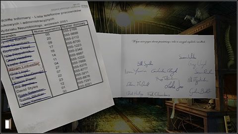 Przyjrzyj się teraz obu tym pismom w zbliżeniu i na liście pracowników wykreśl (klikając) nazwiska, które są na karcie kondolencyjnej (10 pkt - Rozdział drugi (2) | Opis przejścia Gray Matter - Gray Matter - poradnik do gry