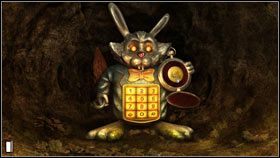 W środku nory rzeczywiście jest biały królik, na brzuchu którego widnieje klawiatura - Rozdział szósty (3) | Opis przejścia Gray Matter - Gray Matter - poradnik do gry