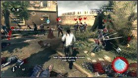 Gdy wejdziesz po schodach na górę, zobaczysz swoją siostrę broniąca się przed oddziałem wojska [1] - Sekwencja 1 - Peace at Last (2) | Opis przejścia | Assassins Creed Brotherhood - Assassins Creed: Brotherhood - poradnik do gry