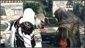 Po rozmowie z La Volpe, udaj się do miejsca zaznaczonego na mapie [1] - Sekwencja 3 - The Fighter, The Lover and The Thief (1) | Opis przejścia - Assassins Creed: Brotherhood - poradnik do gry