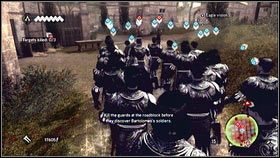 Po oczyszczeniu terenu wysłuchaj Bartolomeo i biegnij dalej w prawo [1] - Sekwencja 6 - The Baron De Valois (1) | Opis przejścia AC Brotherhood - Assassins Creed: Brotherhood - poradnik do gry