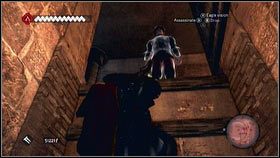 Gdy filmik dobiegnie końca, wróć po schodach na górę i wdrap się na ścianę po lewej - Sekwencja 8 - The Borgia (2) | Opis przejścia AC Brotherhood - Assassins Creed: Brotherhood - poradnik do gry