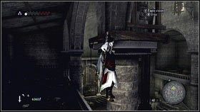 Skacząc po drążkach, dostaniesz się na kolejną platformę [1] - Legowiska Romulusa (2) | Zadania poboczne | Assassins Creed Brotherhood - Assassins Creed: Brotherhood - poradnik do gry