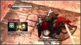 Czasami zdarzy się, że nie będziesz mógł odnowić budynku, gdyż znajduje się on w strefie opanowanej przez Borgię - Wieże Borgii | Odbudowa Rzymu | Assassins Creed Brotherhood - Assassins Creed: Brotherhood - poradnik do gry