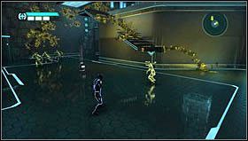 Poruszamy się dalej w kierunku szyny, biegniemy po kolejnej ściance i korzystamy z punktu chwytnego - Rozdział 2 - Odłączenie | Opis przejścia Tron Evolution - Tron Evolution - poradnik do gry