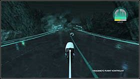 ANON - Zbieramy je podczas jazdy światłocyklem zaraz po skoku z urwiska po fragmencie, w którym unikamy leżących na drodze odłamków skał - Rozdział 5 | Akta Trona - lokalizacje | Tron Evolution - Tron Evolution - poradnik do gry