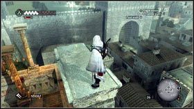 Żeby dostać się do tego piórka, wejdź na najniższy filar w południowej części placu [1] - Opis szczegółowy - Piórka | Znajdźki | Assassins Creed Brotherhood - Assassins Creed: Brotherhood - poradnik do gry