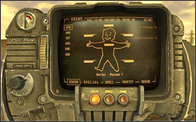 W górnej części Pip-Boya znajduje się kilka podstawowych informacji - Pip-Boy w Fallout New Vegas | Podstawy - Fallout: New Vegas - poradnik do gry