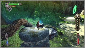 Po dotarciu do nowej lokacji #1 powinieneś zauważyć arkę bractwa (Brotherhood Ark) na lewej półce - Etap 4 - Pans Temple | Rozdział 1 | Solucja Castlevania Lords of Shadow - Castlevania: Lords of Shadow - poradnik do gry