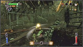 Wybierz teraz pokazaną na pierwszym screenie #1 górną ścieżkę - Etap 2 - Woes Moor (2) | Rozdział 9 | Solucja Castlevania Lords of Shadow - Castlevania: Lords of Shadow - poradnik do gry