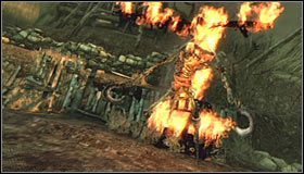 Po kilku chwilach dotrzesz do pokazanego na pierwszym screenie słupa #1, na którym będą siedziały wrony - Etap 2 - Woes Moor (2) | Rozdział 9 | Solucja Castlevania Lords of Shadow - Castlevania: Lords of Shadow - poradnik do gry