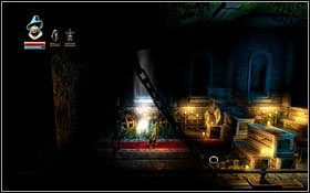 Aby dotrzeć do wyjścia na dole, stwórz sobie czarodziejem kładkę, unikając w ten sposób kontaktu z morderczą cieczą - Etap 6- Crypt of the Damned (1) | Opis przejścia Trine - Trine - poradnik do gry
