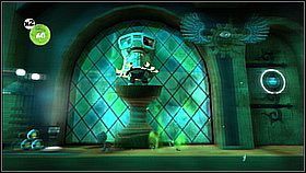 Specyficznym miejscem jest natomiast obszar z gwiazdami - zaraz po wystrzeleniu z armaty chwytamy się podświetlonych gwiazd - Test Męstwa (2) | Kryjówka Da Vinci | LittleBigPlanet 2 - LittleBigPlanet 2 - poradnik do gry