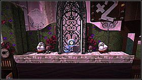 W tej strefie kooperacyjnej znajduje się maszyna z przyciskami po obu stronach i dwoma bezbronnymi przeciwnikami - Sprytne ciastka | Laboratorium Wiktorii | LittleBigPlanet 2 - LittleBigPlanet 2 - poradnik do gry