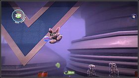 Poniżej ciągniemy za przełącznik i wsiadamy do Robokrólika - Akademia Arcygroźnych Armat Avalona | Avalonia | LittleBigPlanet 2 - LittleBigPlanet 2 - poradnik do gry