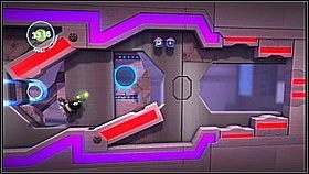 Po kilkunastu sekundach trafimy na rozwidlenie - musimy zniszczyć tu kolejne drzwi - Lot w paszczę lwa | Avalonia | LittleBigPlanet 2 - LittleBigPlanet 2 - poradnik do gry