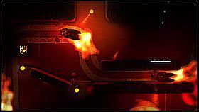 Na wyższym poziomie zawracamy w lewo - za punktem odradzania się skaczemy na platformach w górę, zahaczając o kolejną wnękę z bańką (tym razem po lewej) - Przy dobrej zabawie świetliki szybko lecą | Azyl Ewy | LittleBigPlanet 2 - LittleBigPlanet 2 - poradnik do gry