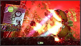 Gdy dojdziemy do krwiożerczego kwiatka wyskakujemy z górnej platformy po przedmiot podwieszony u góry - Casa Del Higginbotam | Azyl Ewy | LittleBigPlanet 2 - LittleBigPlanet 2 - poradnik do gry