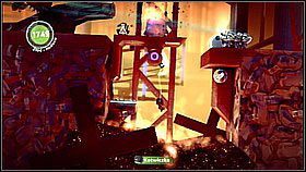 Zobaczymy wroga jeżdżącego w lewo i prawo - podczepiamy się pszczoły i najpierw zbieramy bańki znajdujące się w powietrzu - Gdzie jest Avalon Centryfuga | Kosmos | LittleBigPlanet 2 - LittleBigPlanet 2 - poradnik do gry