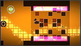 Zebranie czterech baniek w roju różowych kwadratów może być trudne przy jednym podejściu - staramy się je ustrzelić jak najszybciej - Walka trzmieli | Kosmos | LittleBigPlanet 2 - LittleBigPlanet 2 - poradnik do gry