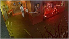 Wróć do laboratorium (kursor w dole ekranu), skąd stalowymi drzwiami po prawej wyjdź do jaskini i spod skały po prawej nabierz do torebki herbaty trochę prochu strzelniczego z beczki - Rozdział 6 - Dan (2) | Opis przejścia The Next Big Thing - The Next Big Thing - poradnik do gry