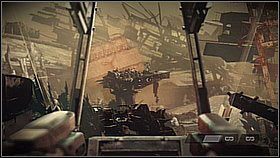 Pierwszych strzelców znajdziesz w prawej części jasnego budynku w oddali - Ewakuacja z Pyrrus (2) | Opis przejścia Killzone 3 - Killzone 3 - poradnik do gry