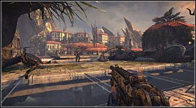 Gdy wszyscy przeciwnicy padną trupem, podążaj w kierunku dalszych zabudowań - Akt II - Rozdział 1 (1) | Opis przejścia Bulletstorm - Bulletstorm - poradnik do gry