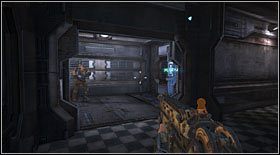 Manewrując pomiędzy stołami dotrzesz do korytarza, aby w rezultacie wejść do pobliskiej windy - Akt III - Rozdział 1 (2) | Opis przejścia Bulletstorm - Bulletstorm - poradnik do gry