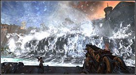 Nie musisz jednak z nimi walczyć, gdyż za moment zjawi się wielka fala, niszcząca wszystkich na swej drodze - Akt III - Rozdział 2 | Opis przejścia Bulletstorm - Bulletstorm - poradnik do gry