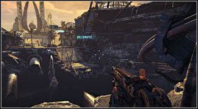 Następnie uchwyć się liny rozwieszonej nad rozległą wyrwą i przeleć na drugą stronę ulicy - Akt IV - Rozdział 1 | Opis przejścia Bulletstorm - Bulletstorm - poradnik do gry