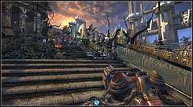 Pokonując długie schody do góry będziesz pod ciągłym ostrzałem nieprzyjaciół - Akt IV - Rozdział 2 (2) | Opis przejścia Bulletstorm - Bulletstorm - poradnik do gry