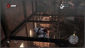 W środku chwyć się drewnianej obręczy zwisającej ze sznurka [1] - Odzyskana sekwencja - Zaginięcie Leonarda (1) | DLC Assassins Creed Brotherhood - Assassins Creed: Brotherhood - poradnik do gry