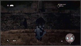 Tym razem obróć się plecami na południe i po kolejnym słupie [1] wskocz na ścianę [2] - Legowiska Romulusa (7) | Zadania poboczne Assassins Creed Brotherhood - Assassins Creed: Brotherhood - poradnik do gry