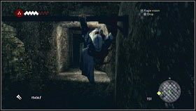 Żeby zejść na sam dół, skocz i chwyć się ściany po prawej [1] - Legowiska Romulusa (3) | Zadania poboczne Assassins Creed Brotherhood - Assassins Creed: Brotherhood - poradnik do gry