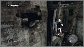 Przesuń się kawałek w prawo, a następnie przeskocz na pobliski filar [1] - Legowiska Romulusa (2) | Zadania poboczne Assassins Creed Brotherhood - Assassins Creed: Brotherhood - poradnik do gry