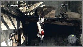 Trzymając się ściany z lewej, skacz po drewnianych drążkach na drugi koniec sali [1] - Legowiska Romulusa (1) | Zadania poboczne Assassins Creed Brotherhood - Assassins Creed: Brotherhood - poradnik do gry