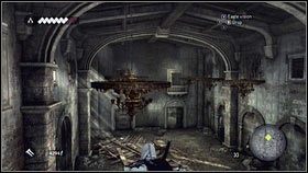 Przeskakując po kolejnych drążkach, dojdziesz do rozwidlenia dróg [1] - Legowiska Romulusa (1) | Zadania poboczne Assassins Creed Brotherhood - Assassins Creed: Brotherhood - poradnik do gry