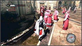 Po otrzymaniu misji, udaj się do zaznaczonej na mapie strefy i odszukaj swoją ofiarę [1] - Kontrakty asasynów (2) | Zadania poboczne Assassins Creed Brotherhood - Assassins Creed: Brotherhood - poradnik do gry