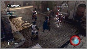 Wysłuchaj rozmowy [1], a następnie zabij atakujących cię Francuzów [2] - Sekwencja 6 - Baron De Valois (1) | Opis przejścia w AC Brotherhood - Assassins Creed: Brotherhood - poradnik do gry