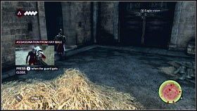 Z kobietą na rekach skręć na dole w prawo i zrzuć ładunek do dziury [1] - Sekwencja 4 - Kryjówka Złodziei (3) | Opis przejścia AC Brotherhood - Assassins Creed: Brotherhood - poradnik do gry