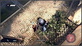 Po podsłuchaniu ich rozmowy, wejdź na ścianę z prawej [1] - Sekwencja 4 - Kryjówka Złodziei (2) | Opis przejścia AC Brotherhood - Assassins Creed: Brotherhood - poradnik do gry